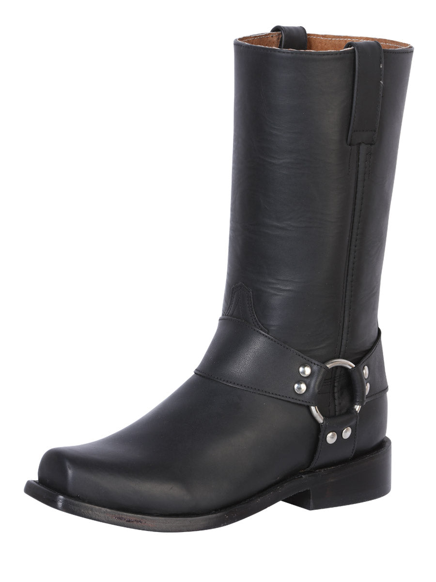 El General Mens Biker Boot - Waxy Black