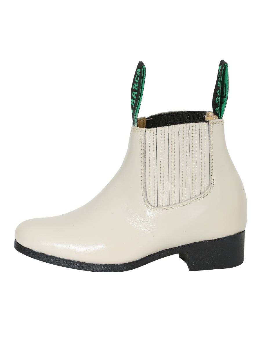 La Barca Kids Traditiional Charro Ankle Boot (Bone)