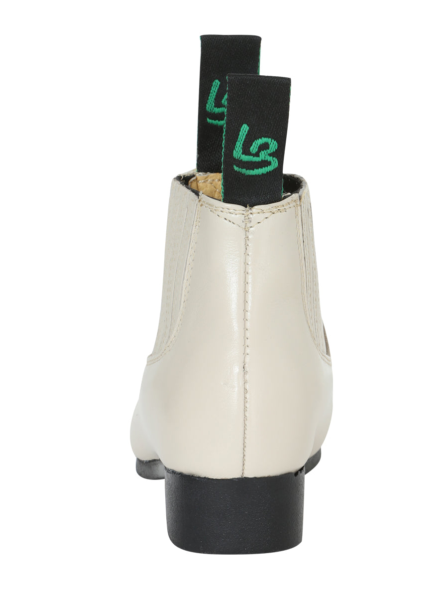 La Barca Kids Traditiional Charro Ankle Boot (Bone)
