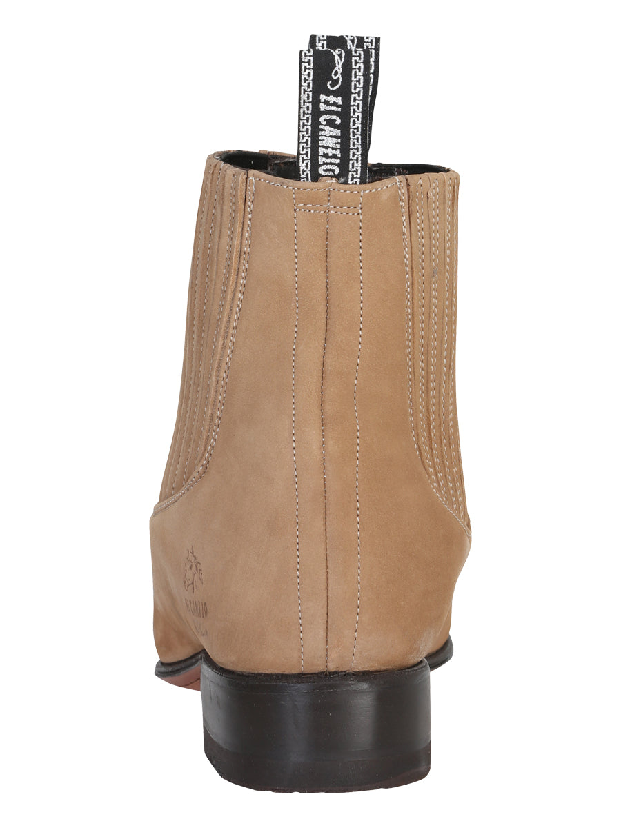 El Canelo Mens Nobuck Charro Boot - Beige