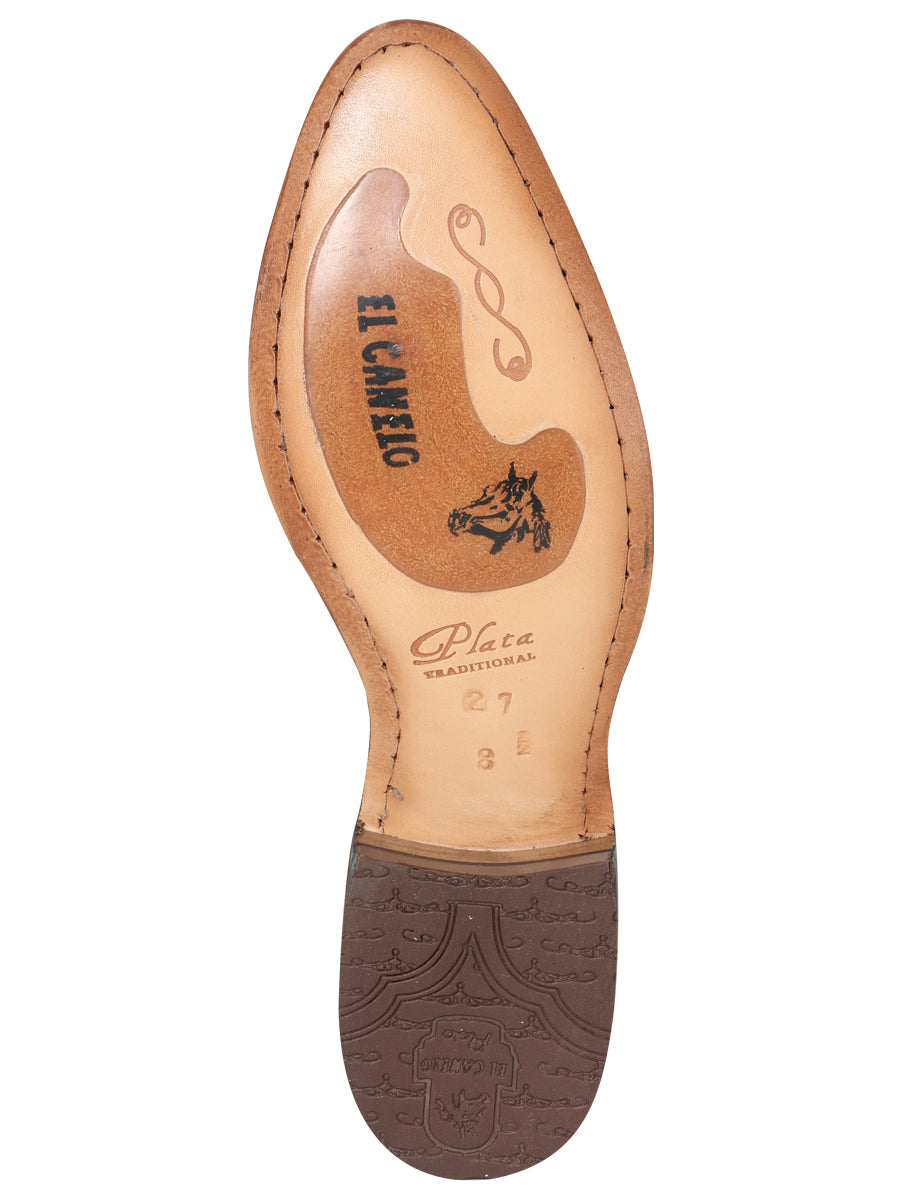 El Canelo Mens Nobuck Charro Boot - Beige