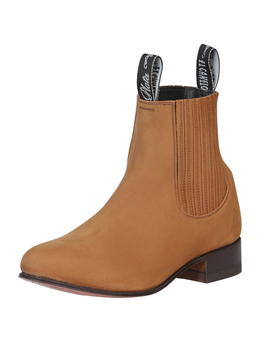 El Canelo Mens Nobuck Charro Boot - Topo