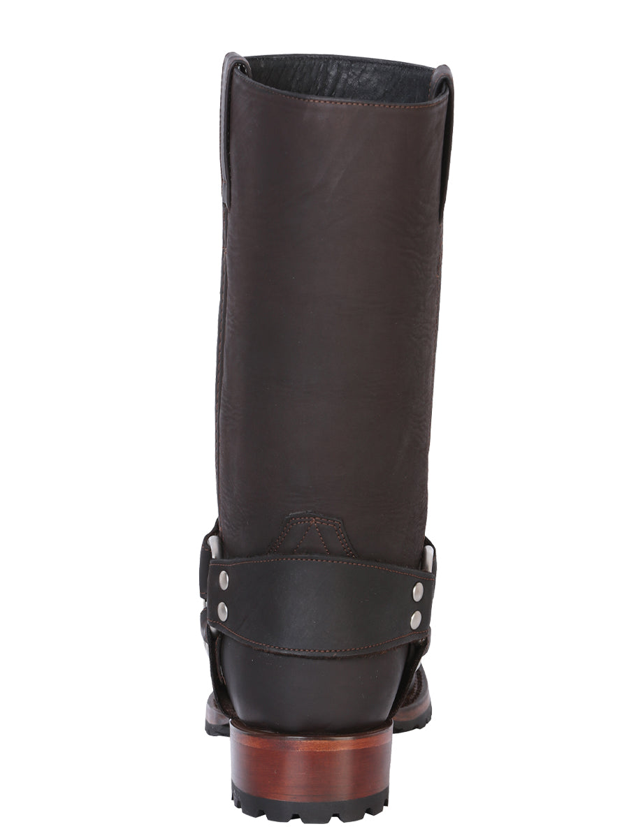 El General Mens Biker Boot - Crazy Dark Brown
