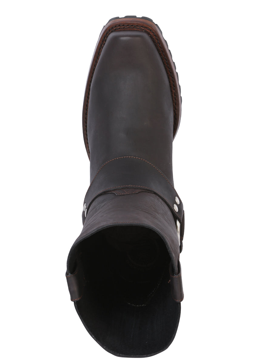 El General Mens Biker Boot - Crazy Dark Brown
