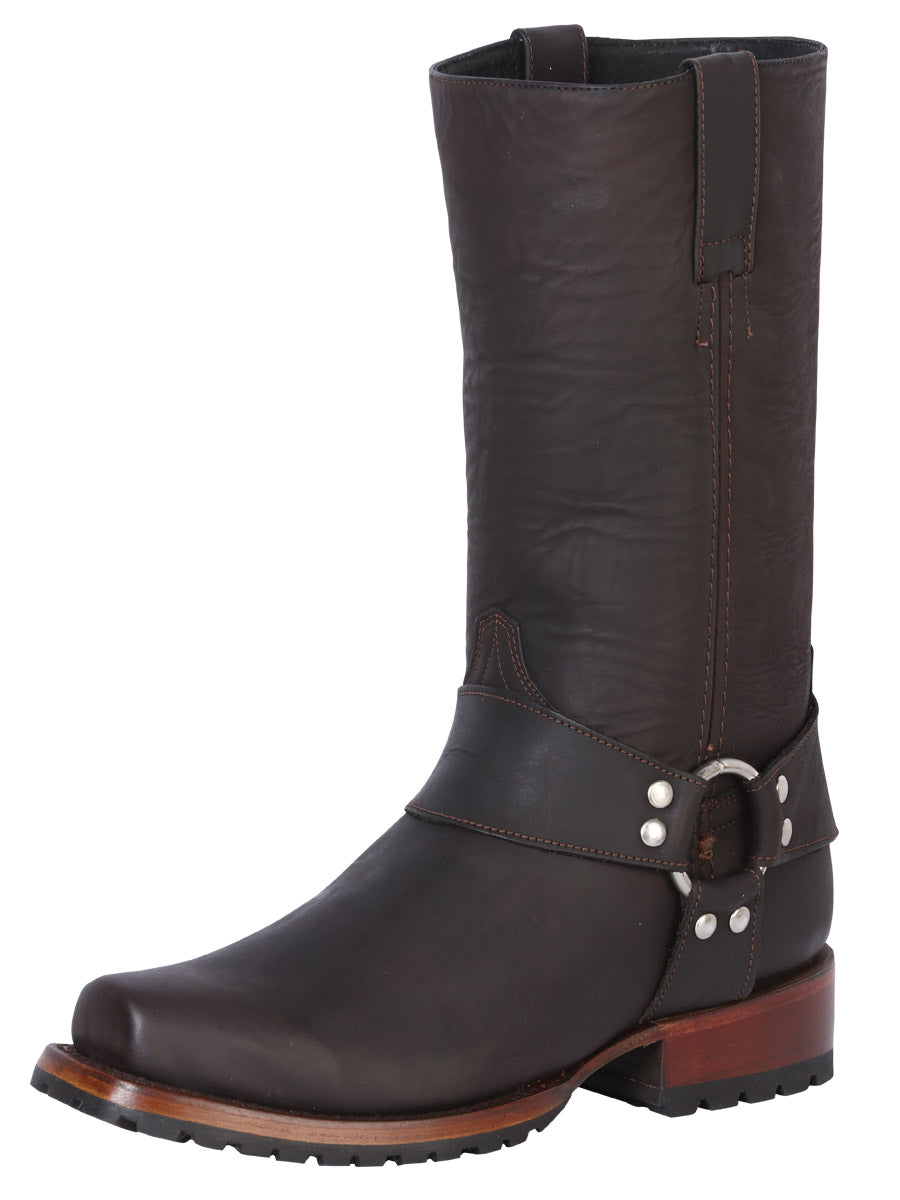 El General Mens Biker Boot - Crazy Dark Brown