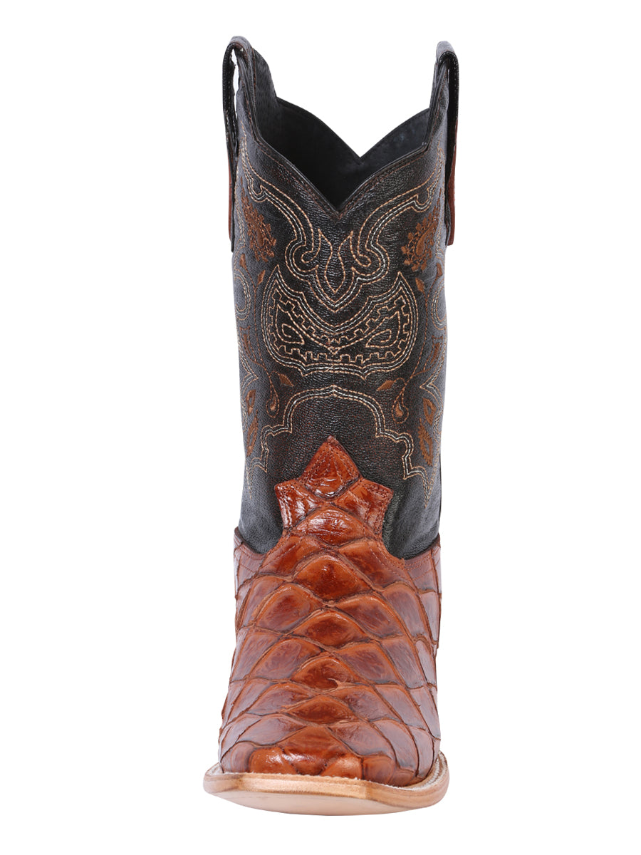 El General Mens Printed Pirarucu Rodeo Boot - Cognac 41793