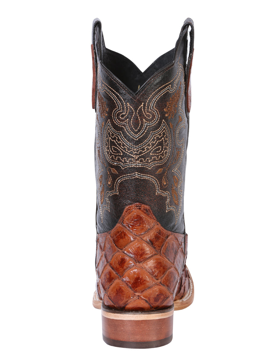 El General Mens Printed Pirarucu Rodeo Boot - Cognac 41793