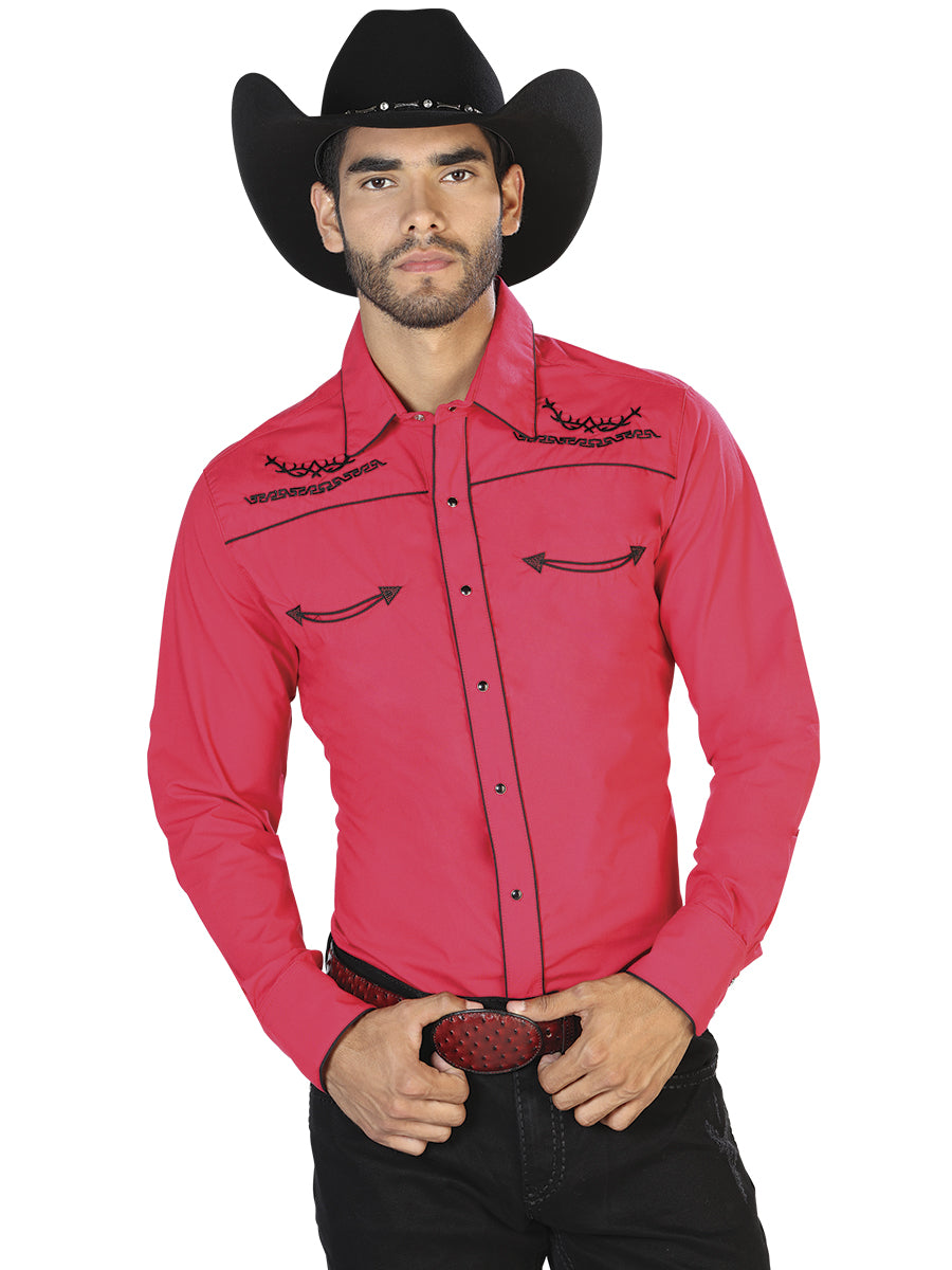 Senor De Los Cielos Mens Western Long Sleeve Shirt - Red