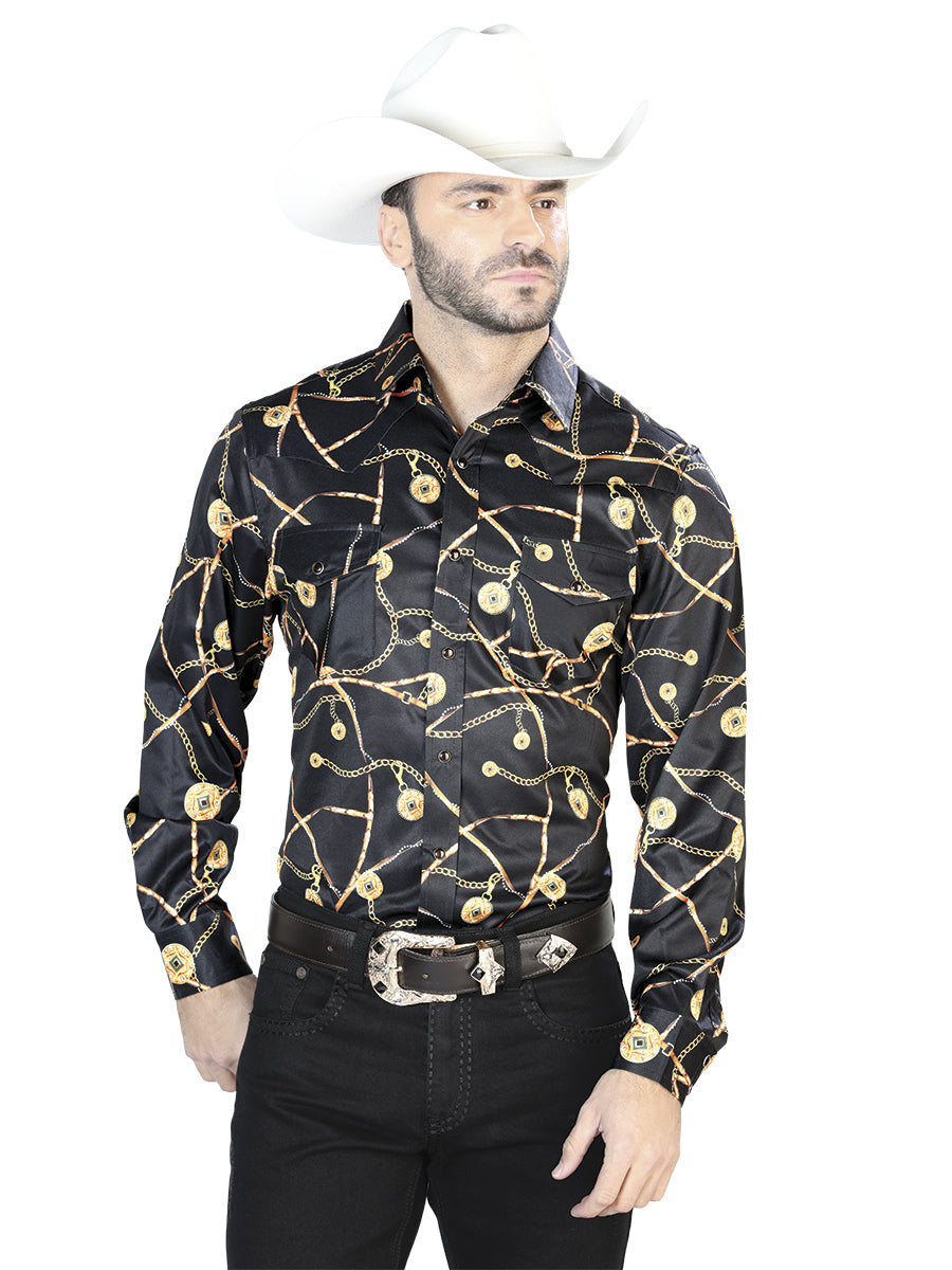 Senor de Los Cielos Mens Casual Long Sleeve Shirt - Black