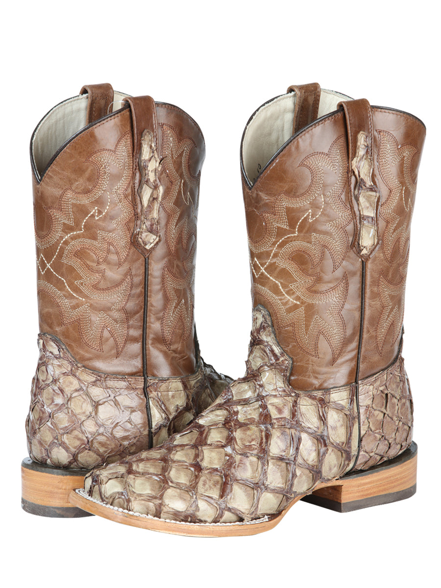 El General Mens Pirarucu Rodeo Boots - Cream