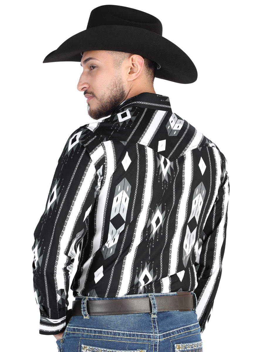 El General Mens Casual Long Sleeve Shirt - Black