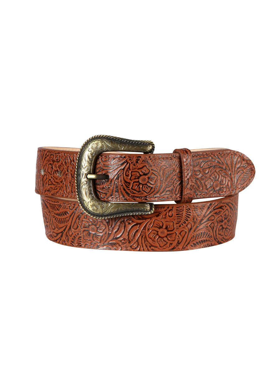 El General Womens Denim Chiseled Belt - Cognac 44637