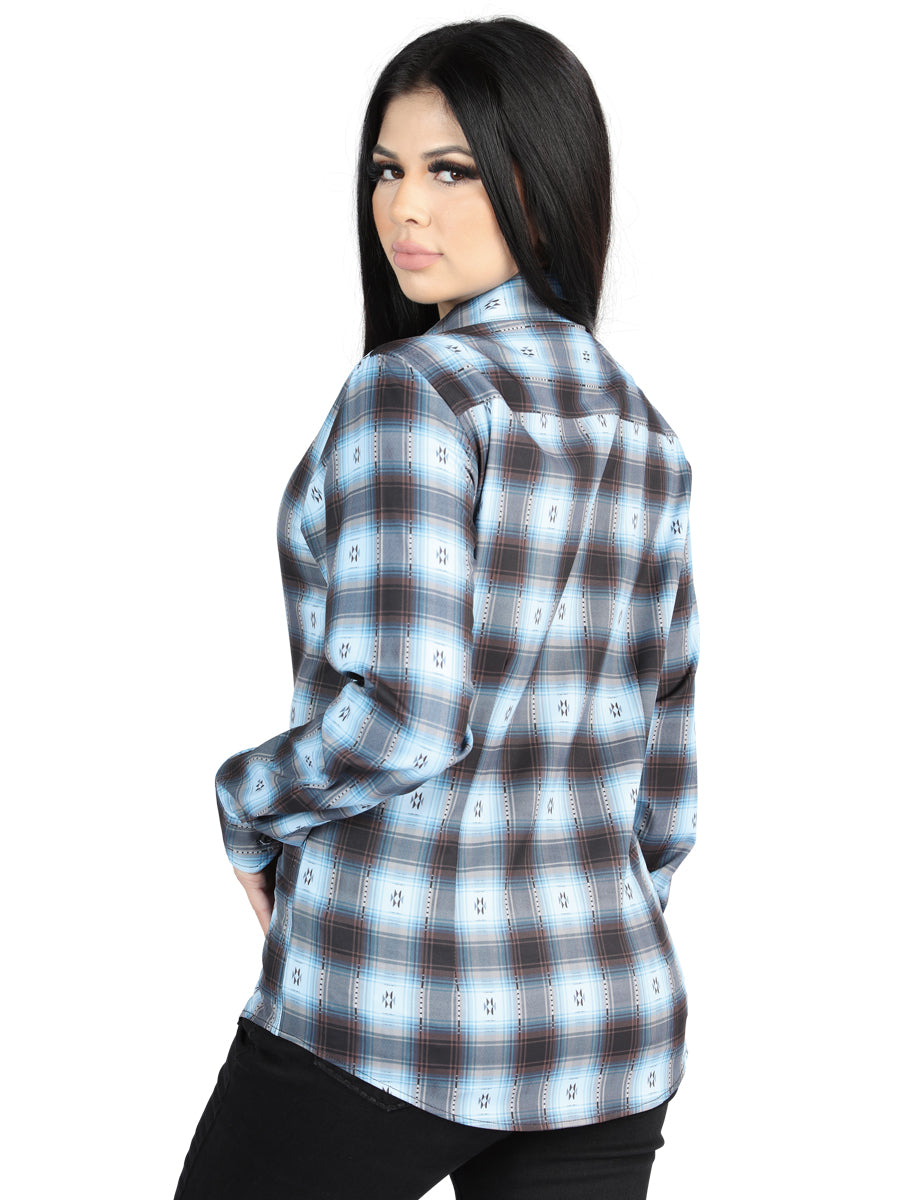 El General Womens Casual Long-Sleeve Shirt (Black/Beige)