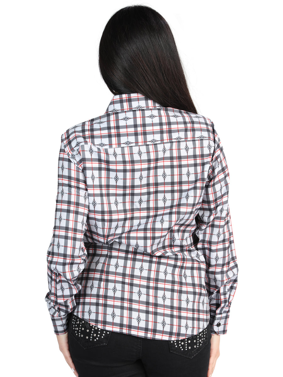 El General Womens Casual Long-Sleeve Shirt (Black/White)