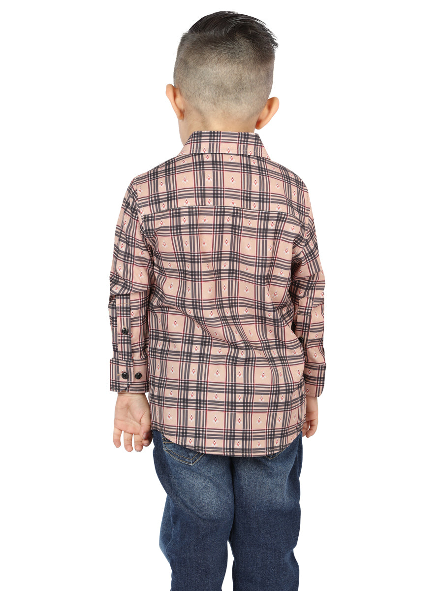 El General Kids Casual Long-Sleeve Shirt - Beige/Black