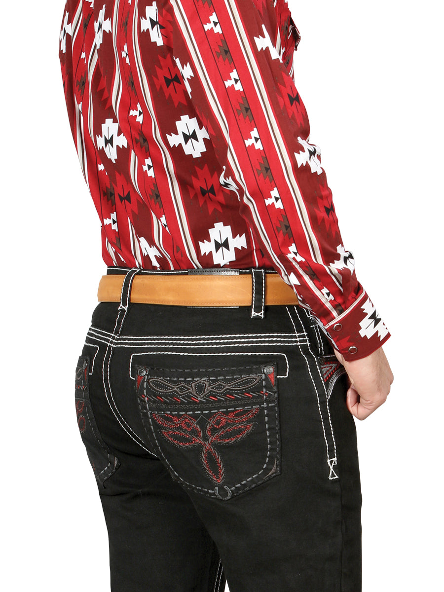 Centenario Mens Bootcut Denim Jeans - Black