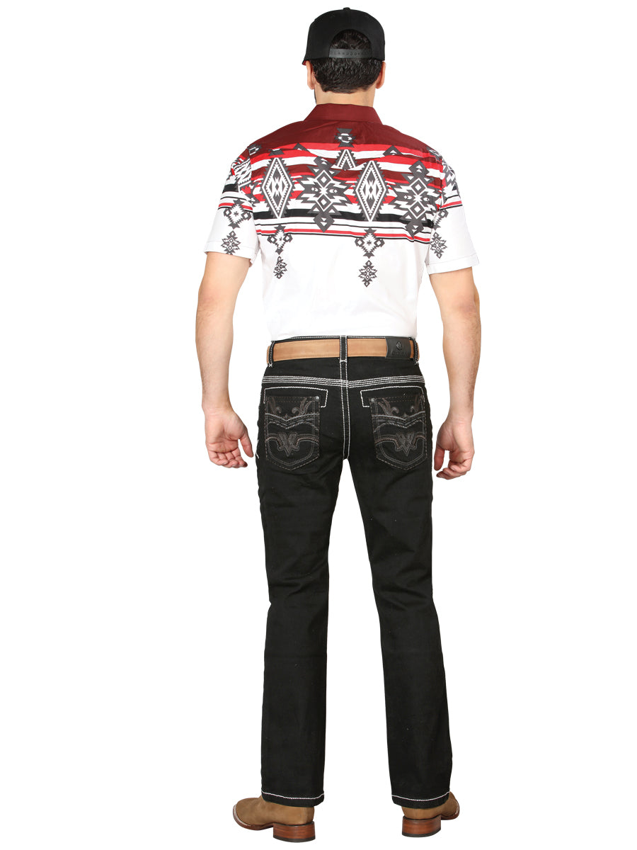 Centenario Mens Bootcut Denim Jeans - Black