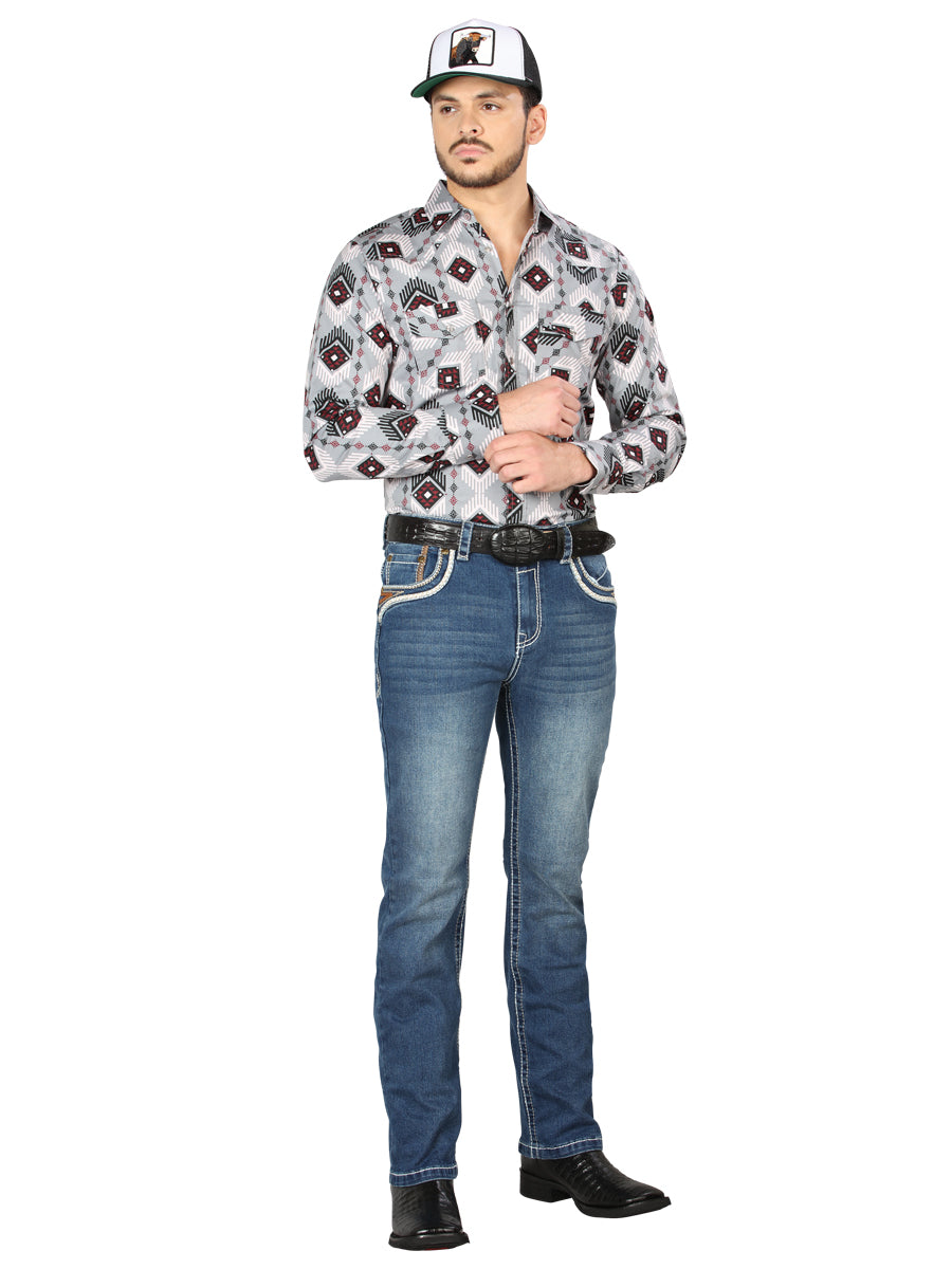 Centenario Mens Bootcut Denim Jeans - Dark Blue