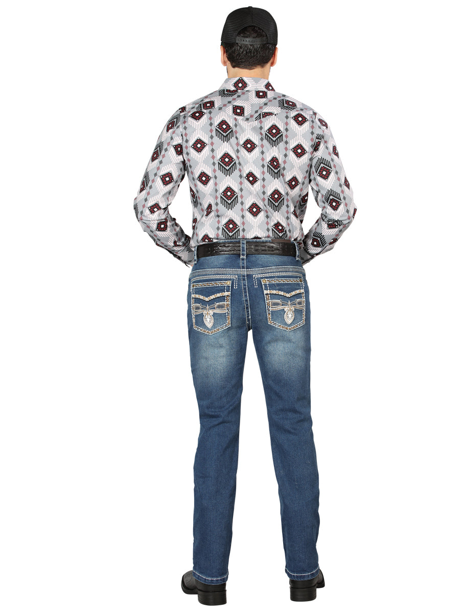 Centenario Mens Bootcut Denim Jeans - Dark Blue