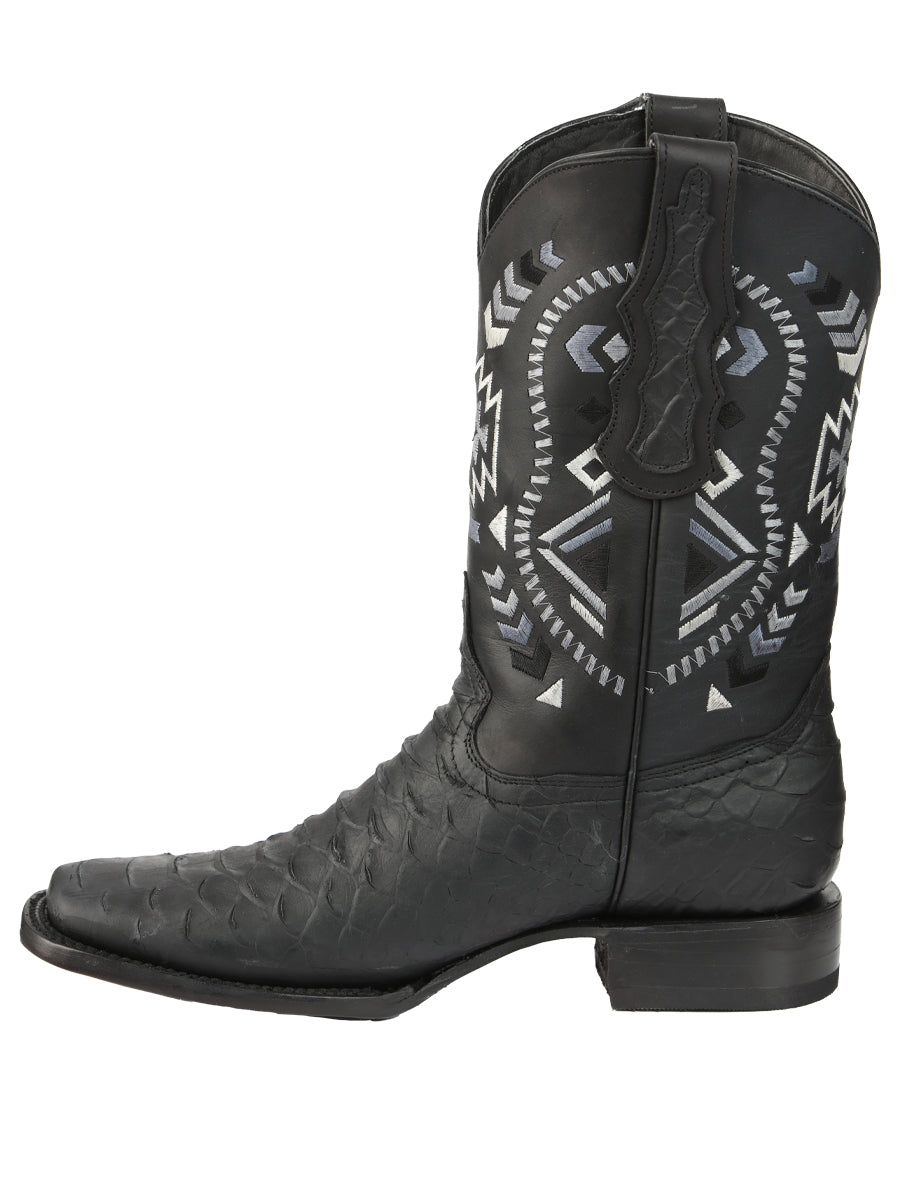 El General Mens Python Print Rodeo Boots - Black