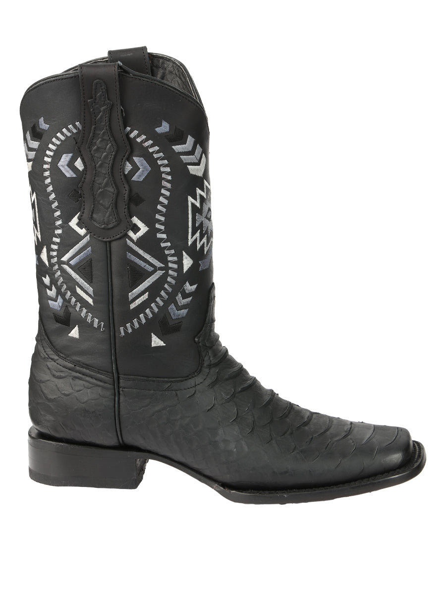 El General Mens Python Print Rodeo Boots - Black