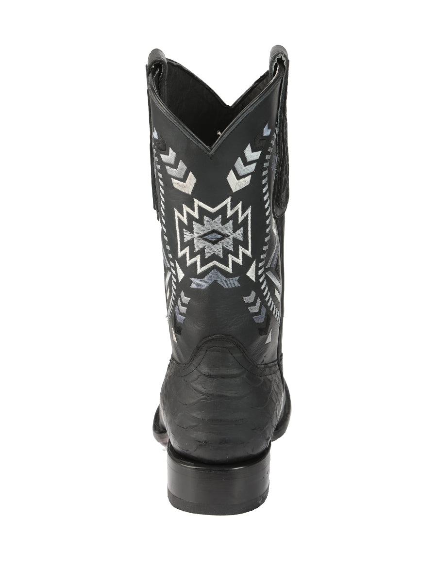 El General Mens Python Print Rodeo Boots - Black