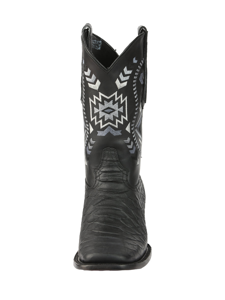 El General Mens Python Print Rodeo Boots - Black