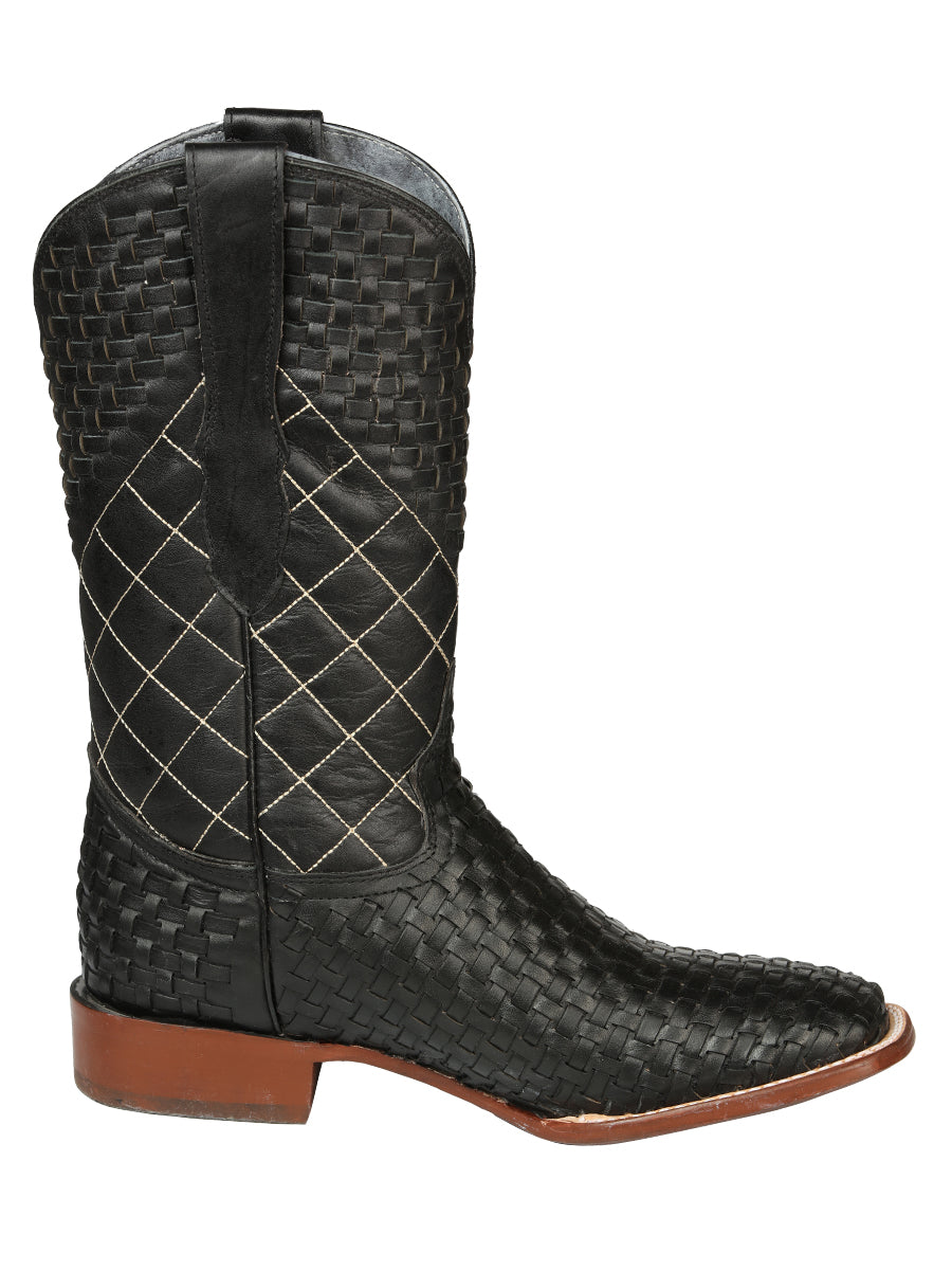 El General Mens Petatillo Leather Rodeo Boots - Black