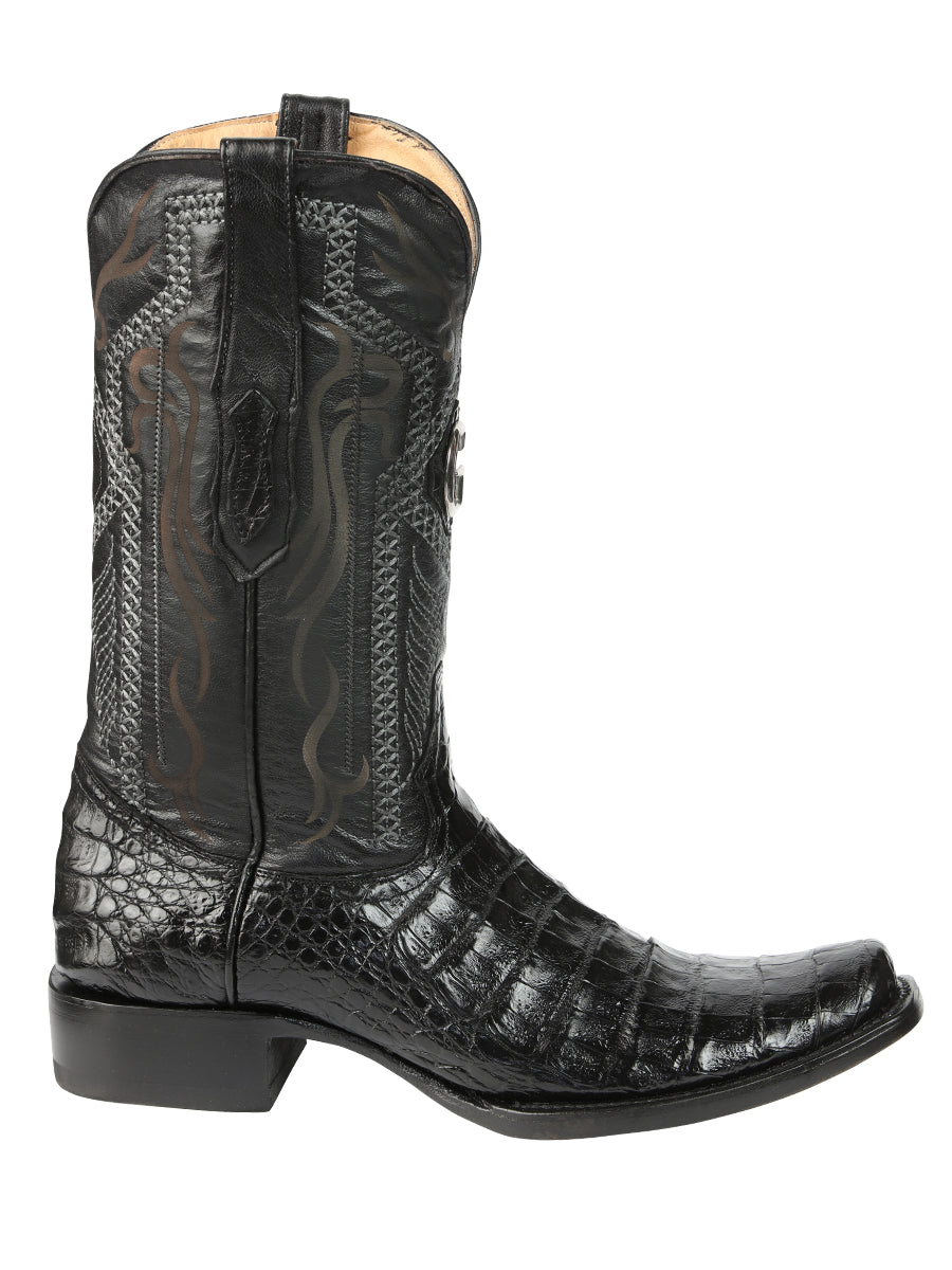 El General Mens Exotic Caiman Belly Cowboy Boots - Black
