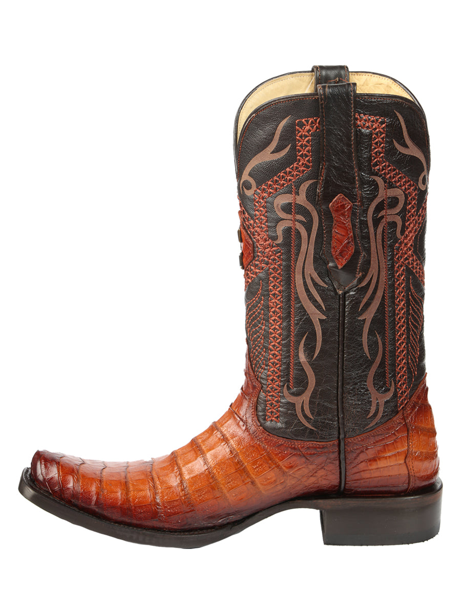 El General Mens Exotic Caiman Belly Cowboy Boots - Cognac