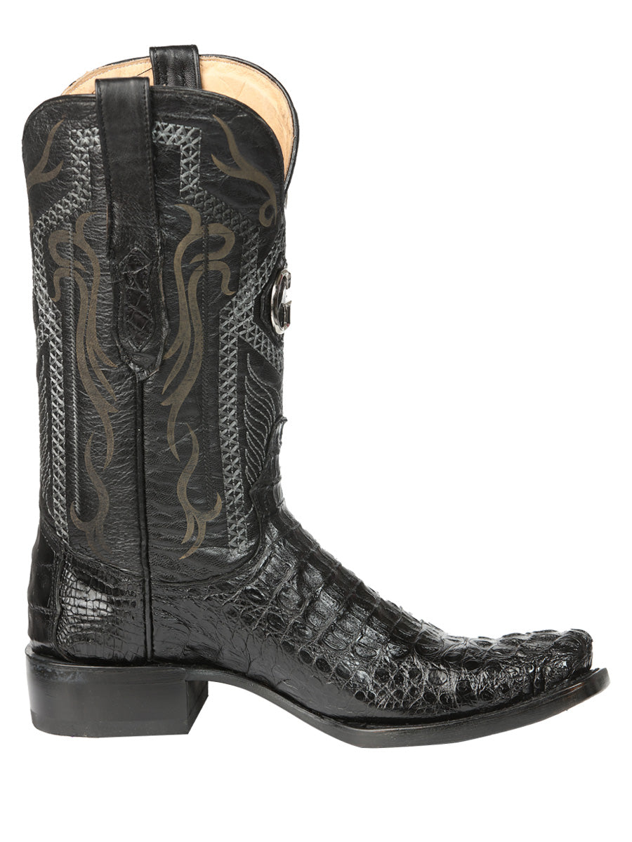 El General Mens Exotic Caiman Nuca Cowboy Boots - Black
