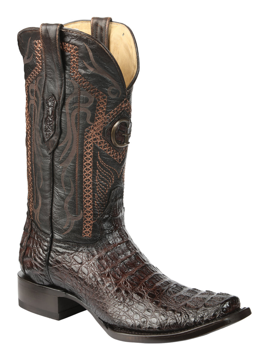 El General Mens Exotic Caiman Nuca Cowboy Boots - Brown