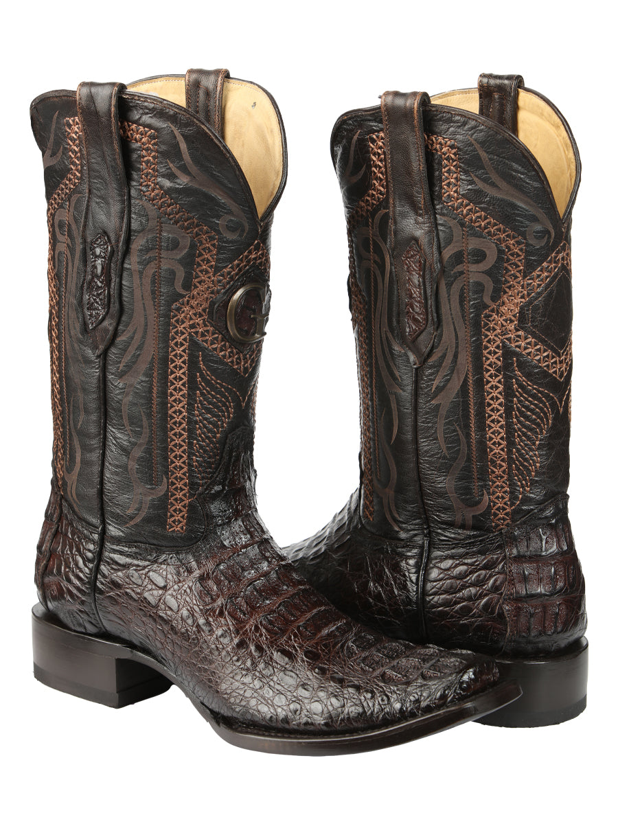El General Mens Exotic Caiman Nuca Cowboy Boots - Brown