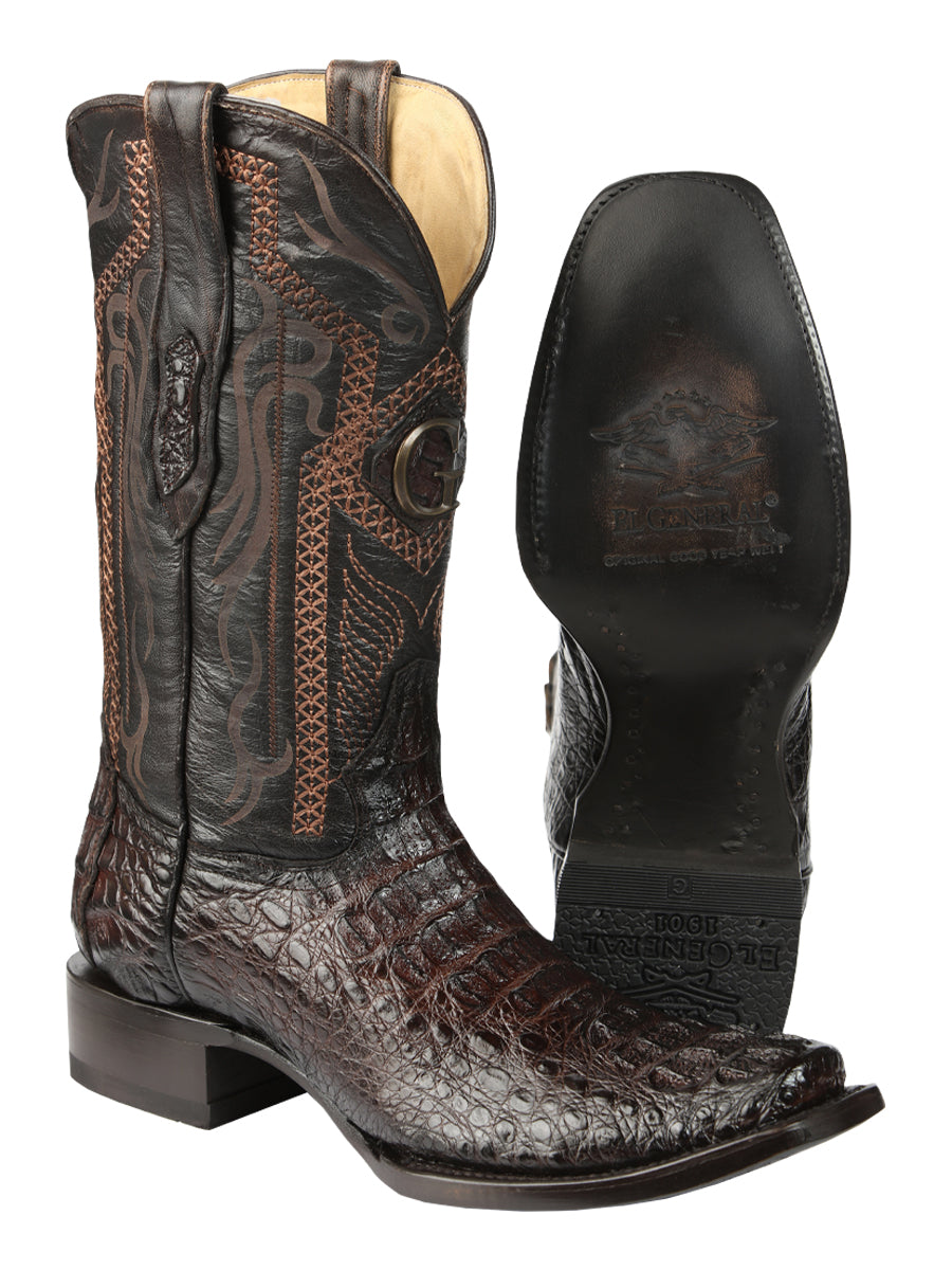 El General Mens Exotic Caiman Nuca Cowboy Boots - Brown