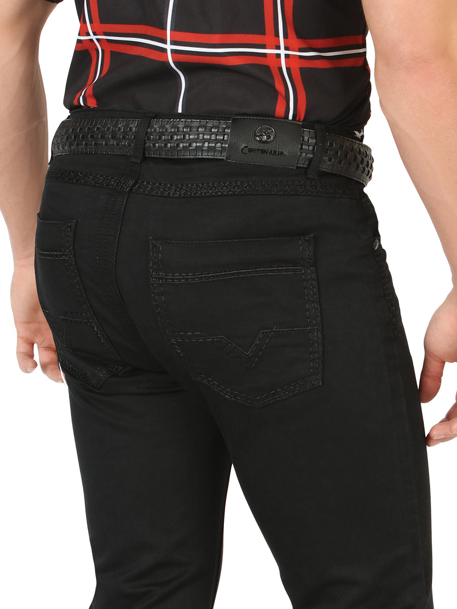 Centenario Mens Slim Fit Denim Pants - Black 45540