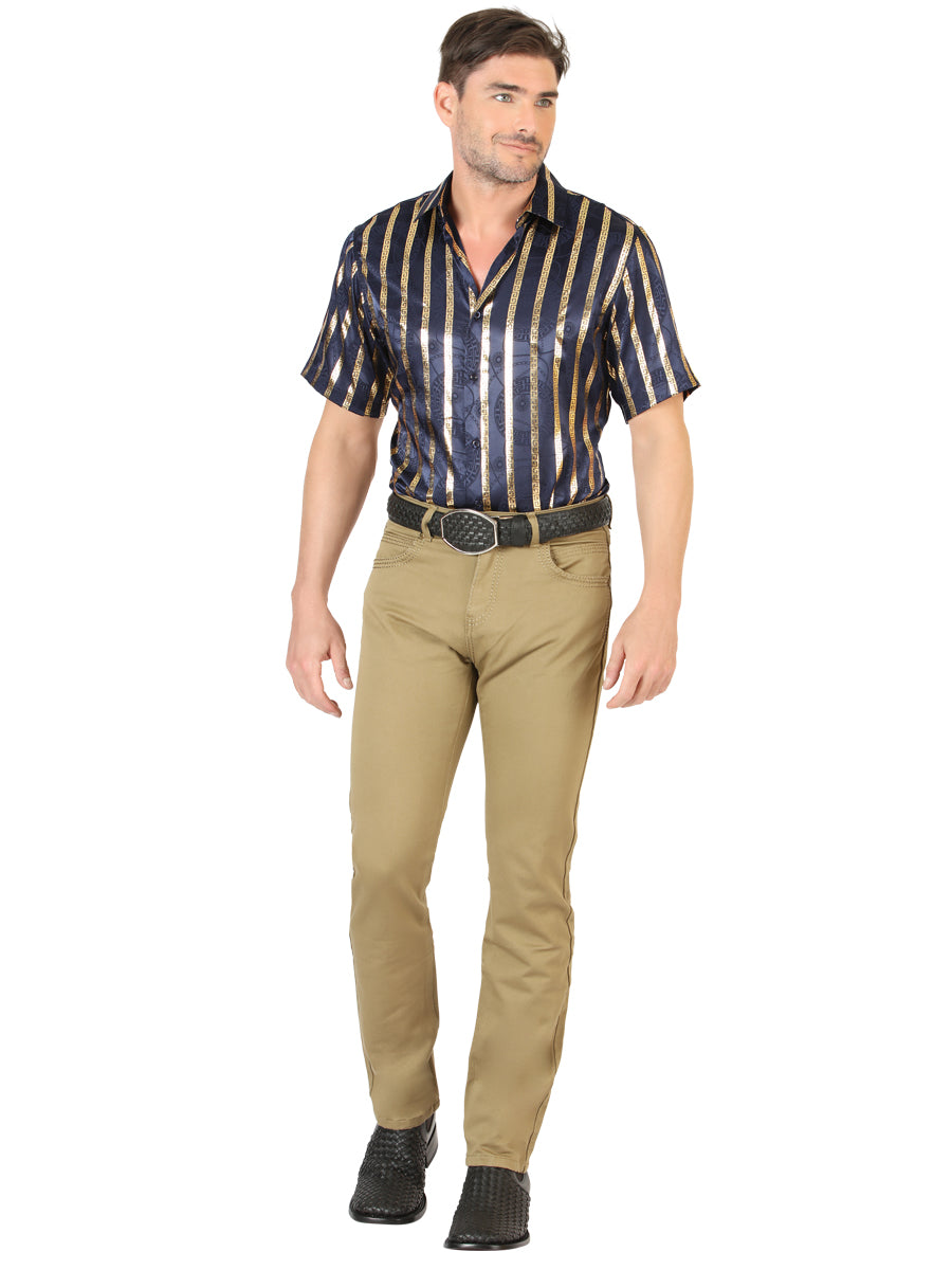Centenario Mens Slim Fit Denim Pants - Khaki 45542