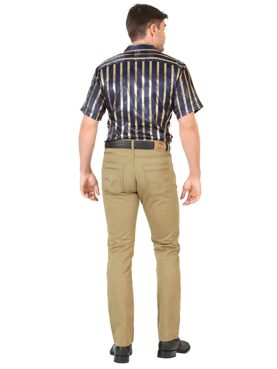 Centenario Mens Slim Fit Denim Pants - Khaki 45542