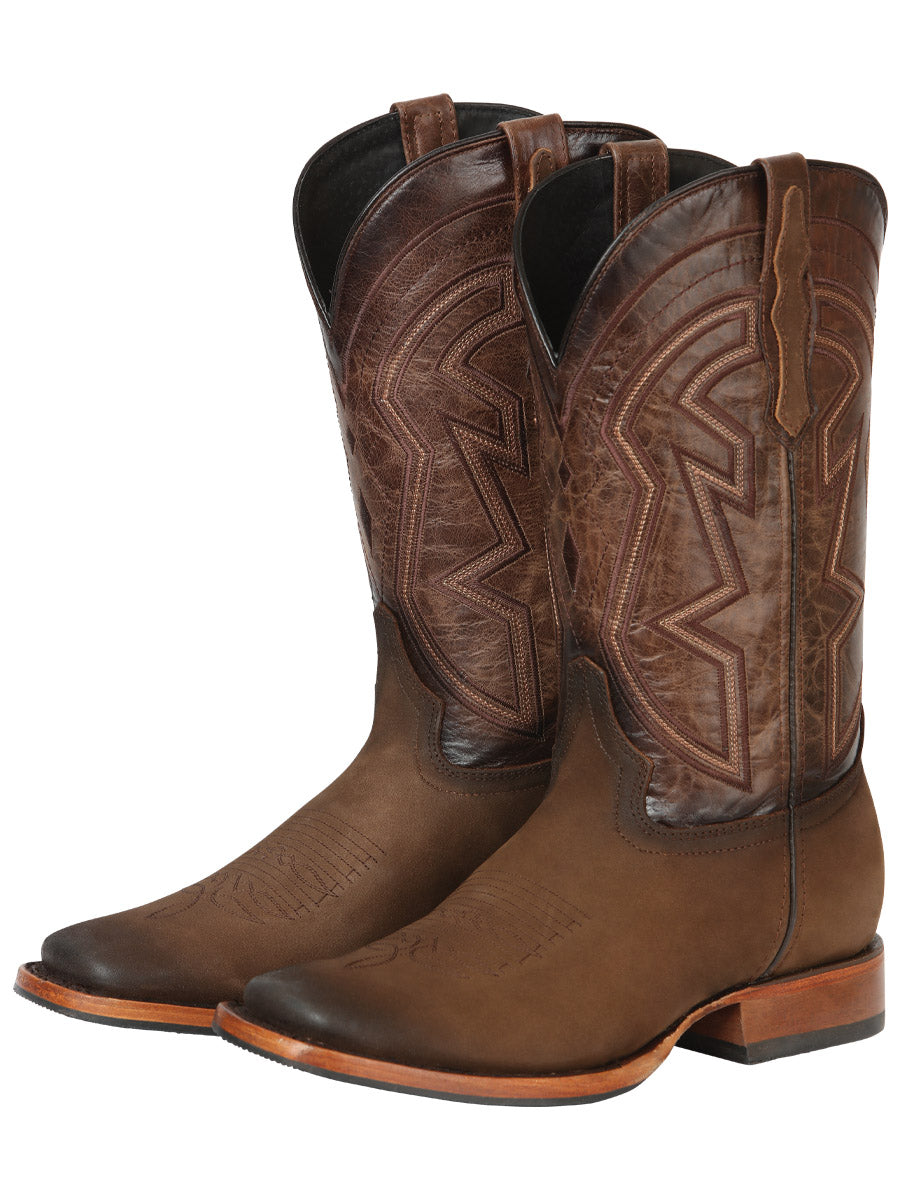 El General Mens Nobuck Rodeo Boots - Camel