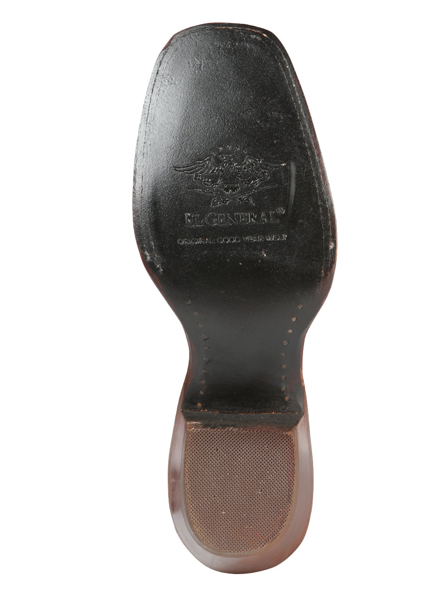 El General Womens Embroidered Butterfly Rodeo Boots Nobuck Leather - Brown 51227