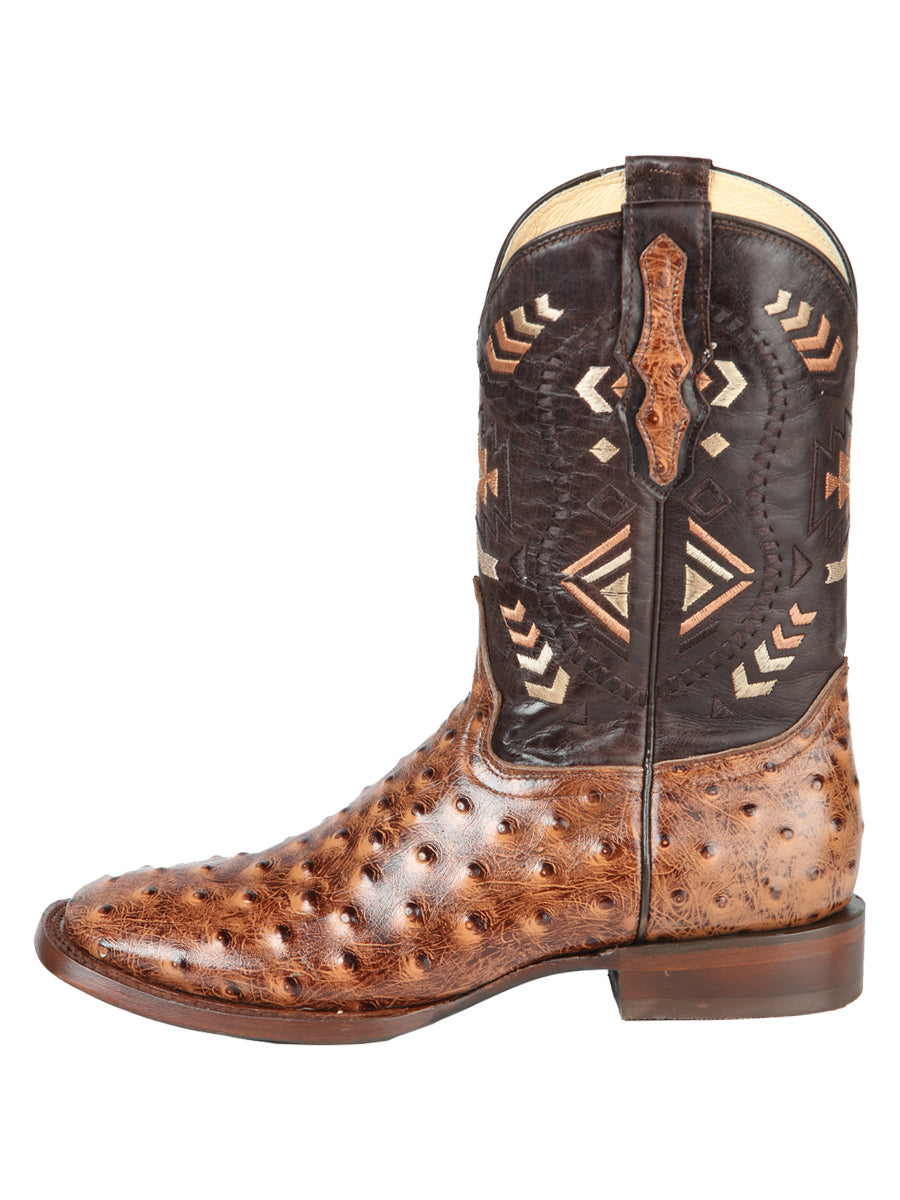 El General Mens Printed Ostrich Rodeo Boot - Shedron