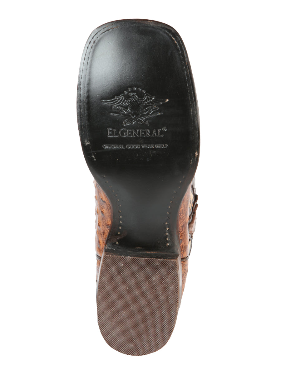 El General Mens Printed Ostrich Rodeo Boot - Shedron