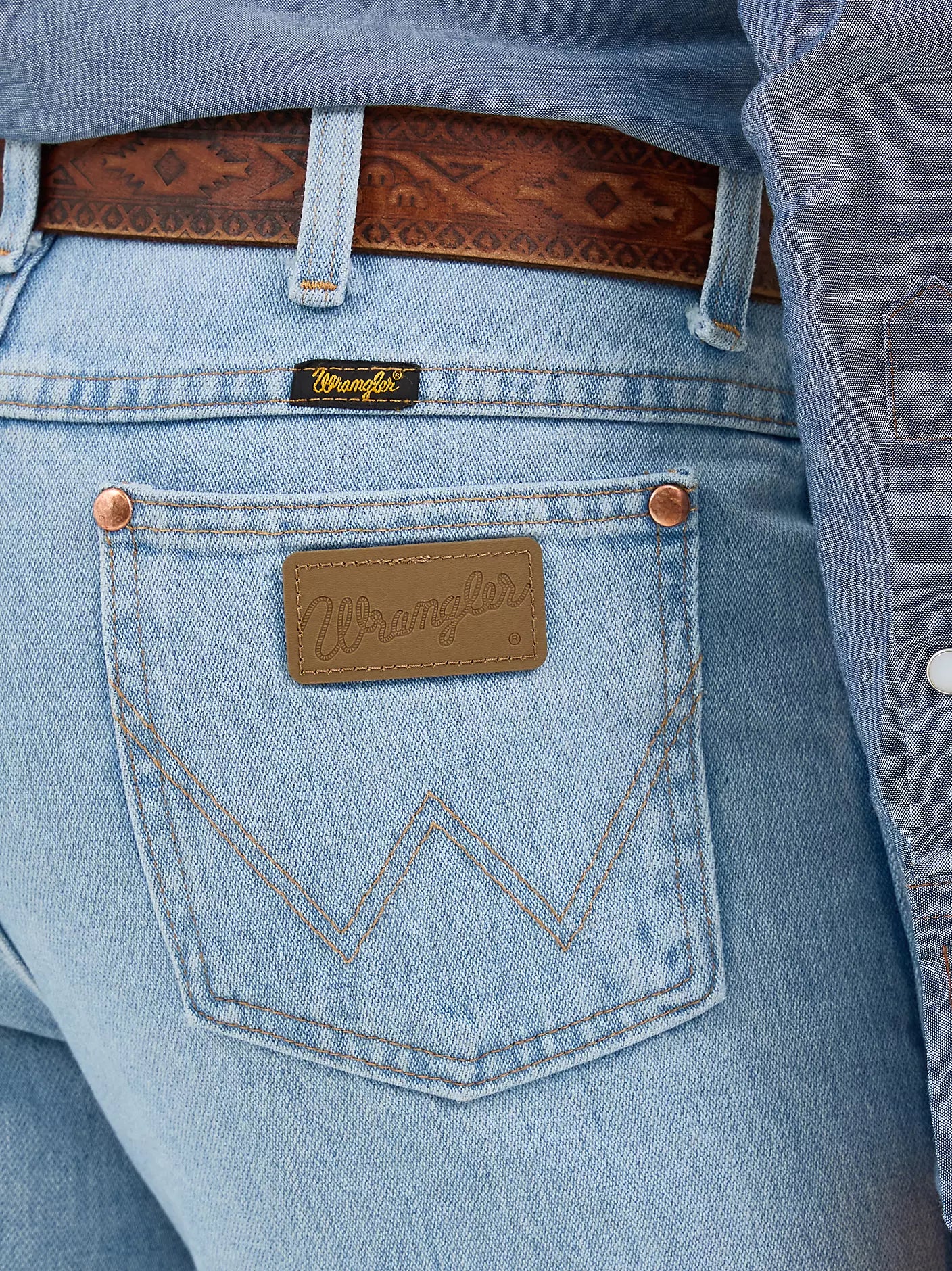Wrangler Mens Cowboy Cut Slim Fit Jean - Bleach