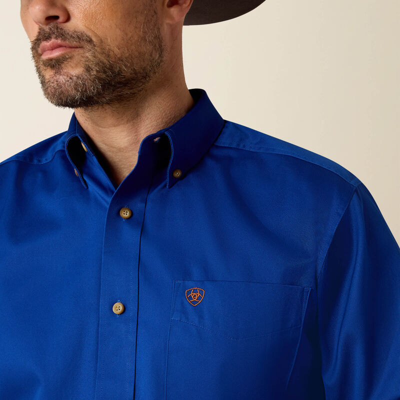 Ariat Mens Solid Twill Classic Fit Shirt - Ultramarine