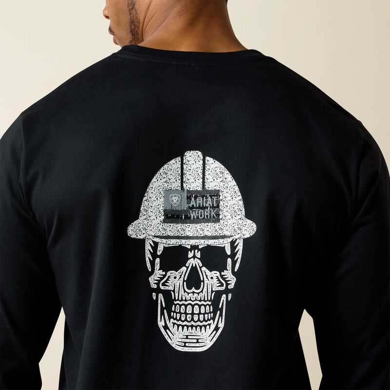 Ariat Mens FR Roughneck Skull Logo Long Sleeve T-Shirt - Black