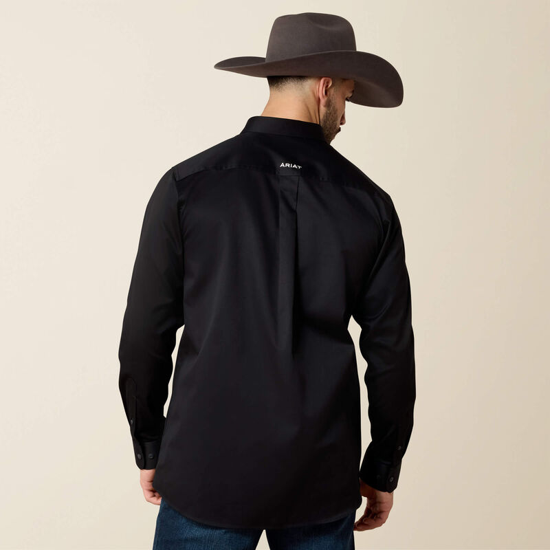 Ariat Mens Team Logo Twill Fitted Shirt - Black/White