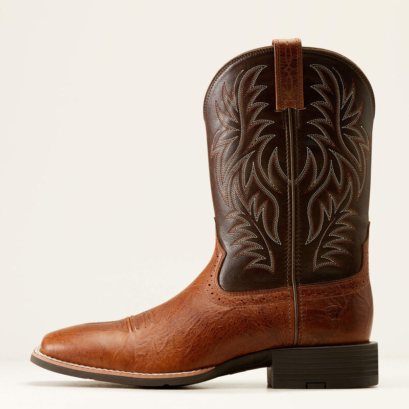 Ariat Mens Sport Wide Square Toe Cowboy Boot - Peanute Butter/Chaga Brown 10035996