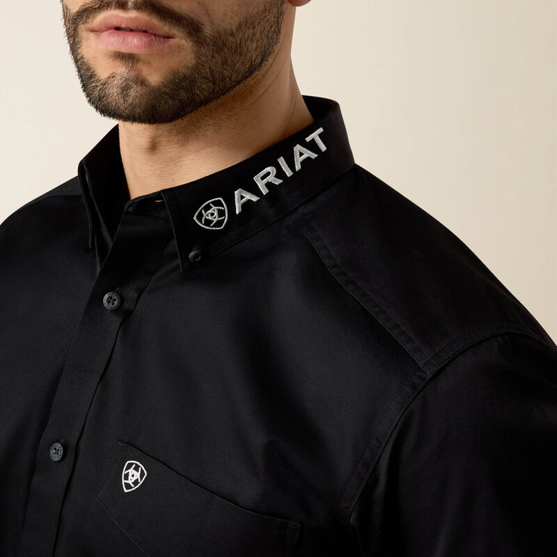 Ariat Mens Team Logo Twill Fitted Shirt - Black/Mexico