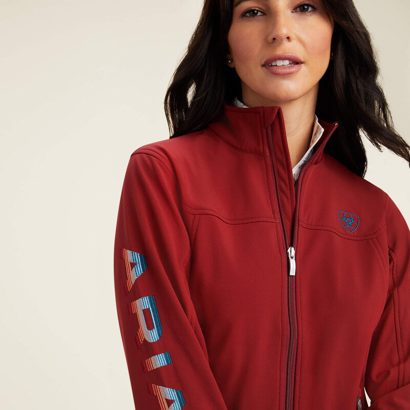 Ariat Womens New Team Softshell Jacket - Rouge Red/Celestial Serape