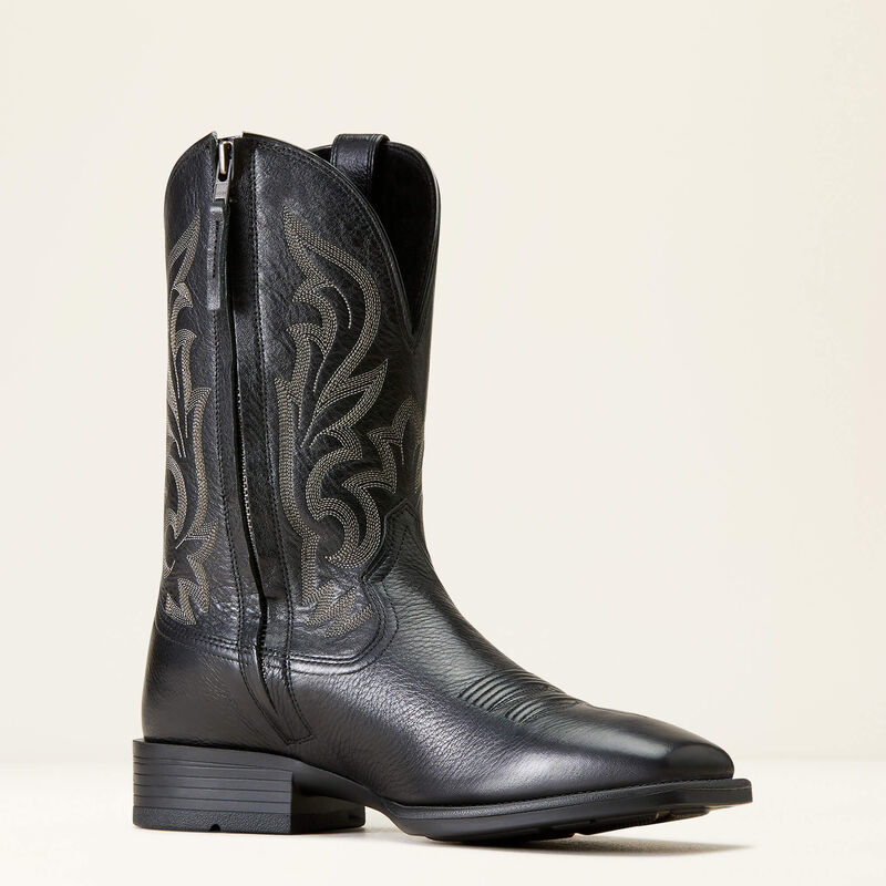 Ariat Mens Slim Zip Ultra Western Boot - Black Deertan 10046852