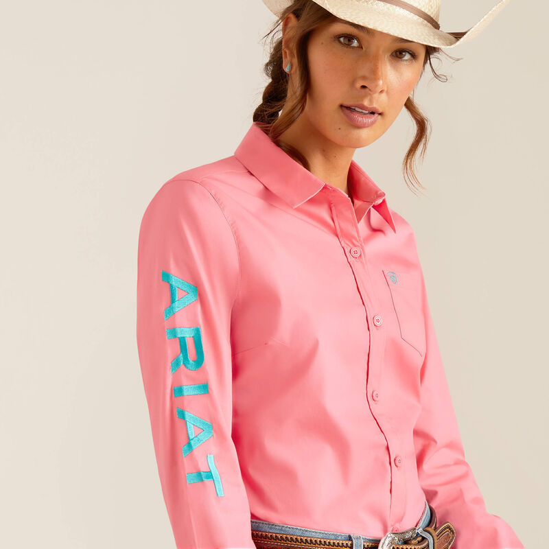 Ariat Womens Team Kirby Stretch Shirt - Camellia Rose